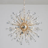Sleek Gold Sputnik Pendant Light With Crystal Beaded Accents - Postmodern Hanging Fixture