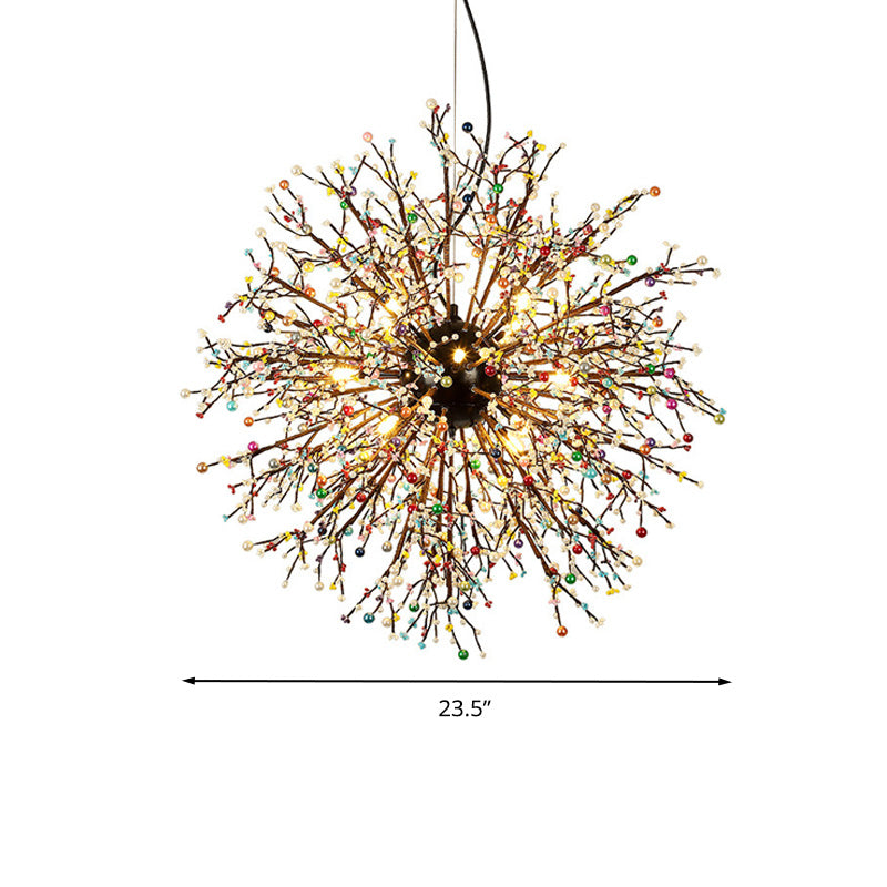 Modern Crystal Starburst Chandelier: 23.5’/31.5’ Wide 8/12 Lights White/Red And Green