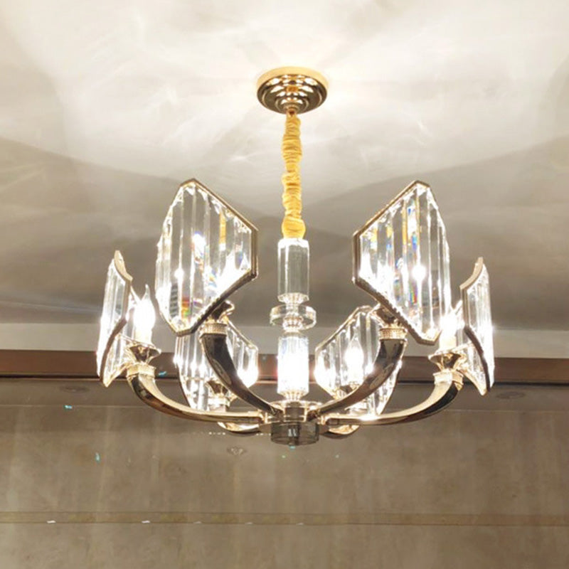 Sputnik Crystal Chandelier Light: Elegant 6-Head Gold Pendant Ceiling Fixture