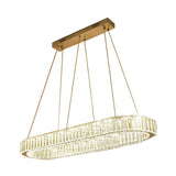 Modern Chrome Oval Hanging Led Chandelier Pendant Light - 27.5/35.5 Wide