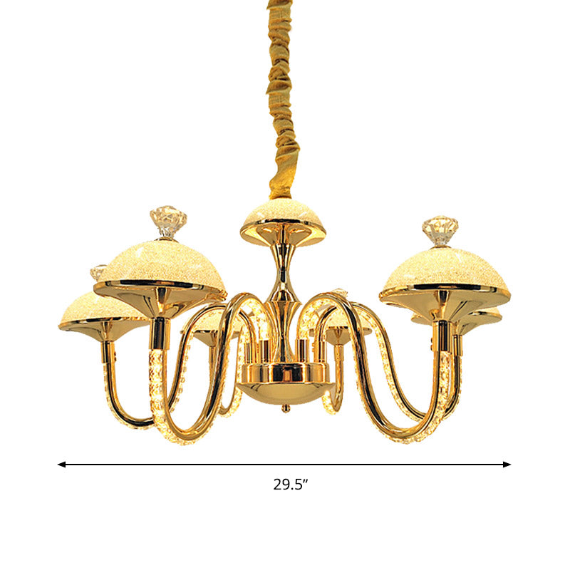 Modern K9 Crystal Pendant Chandelier With Frosted Glass Shade