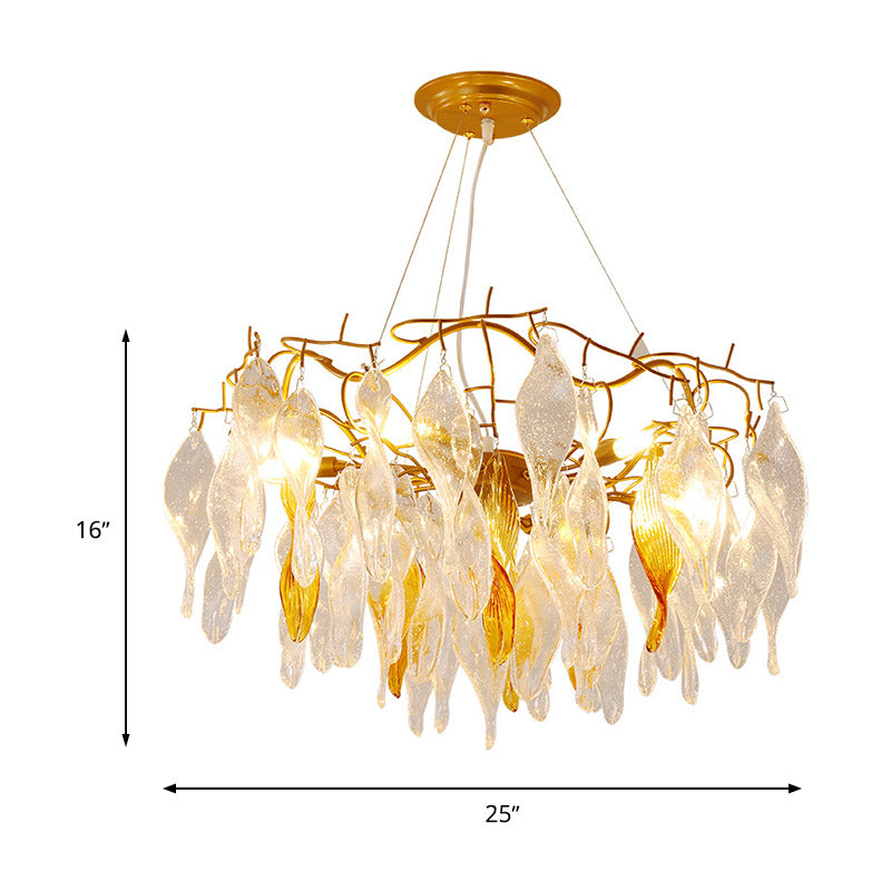 Modern Gold Led Spiral Chandelier - 6 Lights Dining Room Pendant