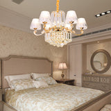 Postmodern Empire Style Suspension Light With Crystal Rods - 6/8/10 Heads Gold Pendant Chandelier