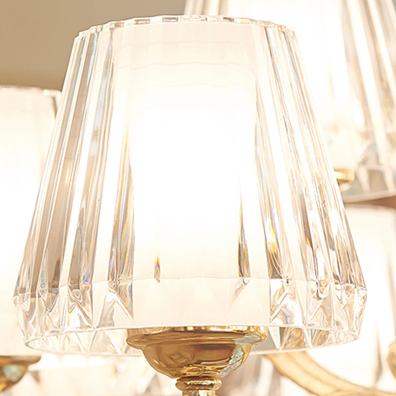 Postmodern Empire Shaped Crystal Rod Pendant Chandelier - 6/8/10 Heads Gold Suspension Light