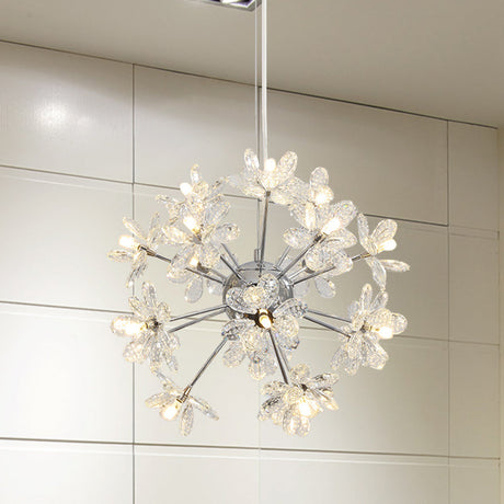 Contemporary Crystal Starburst Ceiling Light Fixture Chrome/Gold Chandelier Pendant Gold / 18