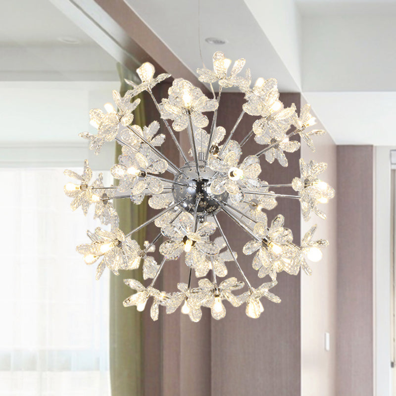 Contemporary Crystal Starburst Ceiling Light Fixture Chrome/Gold Chandelier Pendant Gold / 23