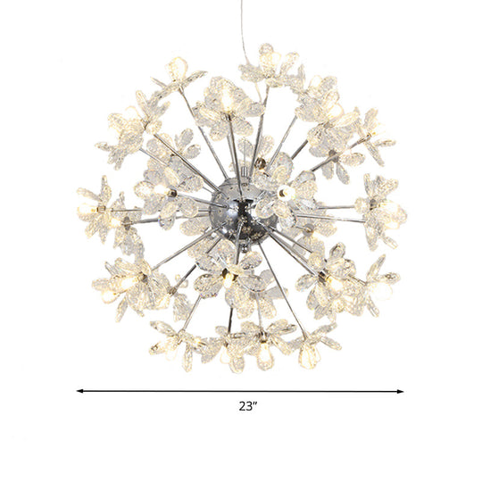 Contemporary Crystal Starburst Ceiling Light Fixture - Chrome/Gold Chandelier Pendant Multi-Head