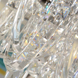 Crystal Flush Mount Ceiling Light With 6/9 Heads In Nickel For Bedroom