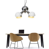 Modern Industrial Dome Hanging Light - 3/4/5 Heads Living Room Chandelier In Black/Chrome Finish
