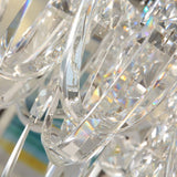 Modern Clear Crystal Tassel Chandelier With 8 Nickel Heads For Dining Room Pendant Light