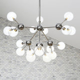 Industrial Style Hanging Chandelier Light With Amber/Clear/Smoke Gray Glass In 3/9/12 Lights -