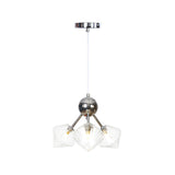 Industrial Style Diamond Pendant Light With Amber/Clear Glass Multiple Bulbs Chandelier Fixture -