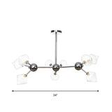 Industrial Style Diamond Pendant Light With Amber/Clear Glass Multiple Bulbs Chandelier Fixture -
