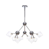 Industrial Style Diamond Pendant Light With Amber/Clear Glass Multiple Bulbs Chandelier Fixture -