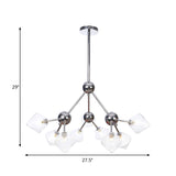 Industrial Style Diamond Pendant Light With Amber/Clear Glass Multiple Bulbs Chandelier Fixture -