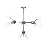 Industrial Style Diamond Pendant Light With Amber/Clear Glass Multiple Bulbs Chandelier Fixture -