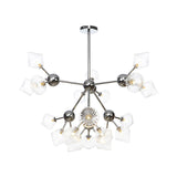 Industrial Style Diamond Pendant Light With Amber/Clear Glass Multiple Bulbs Chandelier Fixture -