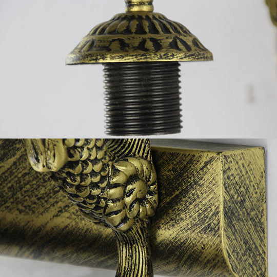 Tiffany Dome Vanity Sconce Light - 2 Head White/Blue Glass Wall Mount For Bathroom