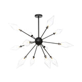 Mid-Century Diamond Shade Chandelier Light Fixture With Ribbed Glass (9/12/15 Lights) - Living Room