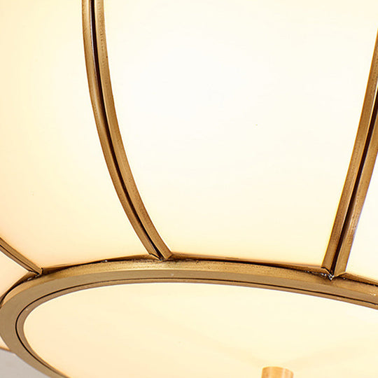 Retro 4 Bulb Brass Flush Mount Basket Ceiling Light - Living Room Lamp