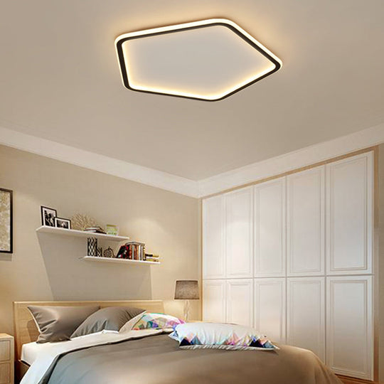 Black Minimalist Led Ceiling Light In Warm/White Available 3 Sizes / 15’ Warm