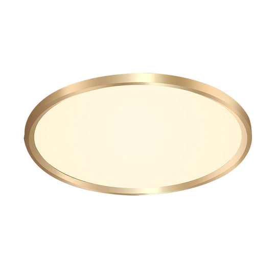 Gold Disk Flush Mount Led Ceiling Light In Warm/White 12/16/19.5 Wide