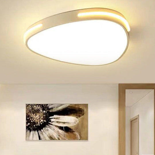 White Triangle Flush Mount Led Ceiling Light In Simple Style Available 16’/19.5’/23.5’ Widths / 16’