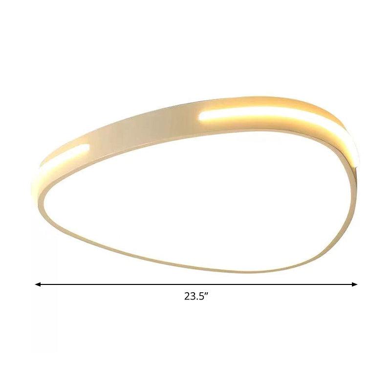 White Triangle Flush Mount Led Ceiling Light In Simple Style Available 16’/19.5’/23.5’ Widths