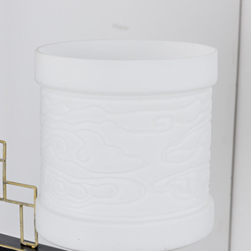 Black Wall Mounted Traditional Metal Cylinder Sconce With Fabric Shade - Perfect For Corridors