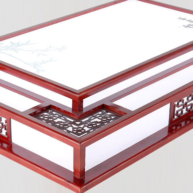 Dark Red Led Flush Mount Ceiling Lamp With Stylish Floral Design For Living Room