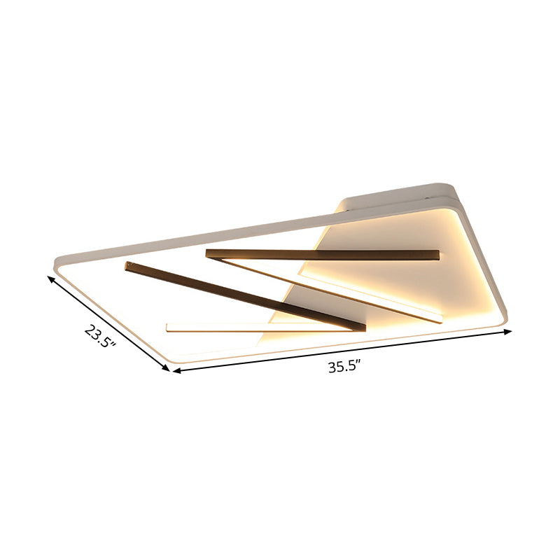 Modern Acrylic Double V-Shape Ceiling Lamp Black And White Led Flush Mount Light With Stepless