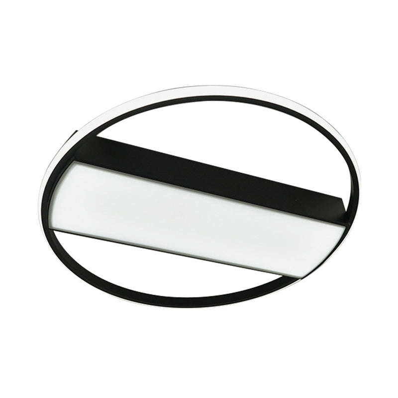Modern Acrylic Led Ceiling Light For Stairway - Rectangle Flush Mount In Black Or White 16-24’ Wide