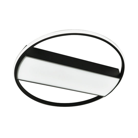Modern Acrylic Led Ceiling Light For Stairway - Rectangle Flush Mount In Black Or White 16-24’ Wide
