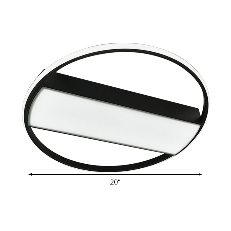 Modern Acrylic Led Ceiling Light For Stairway - Rectangle Flush Mount In Black Or White 16-24’ Wide