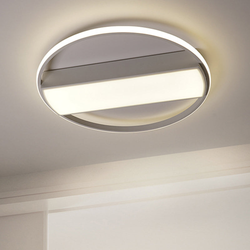 Modern Acrylic Led Ceiling Light For Stairway - Rectangle Flush Mount In Black Or White 16-24’