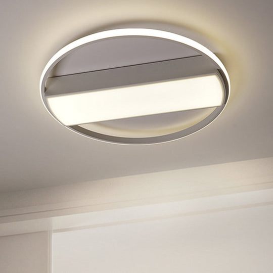 Modern Acrylic Led Ceiling Light For Stairway - Rectangle Flush Mount In Black Or White 16-24 Wide /