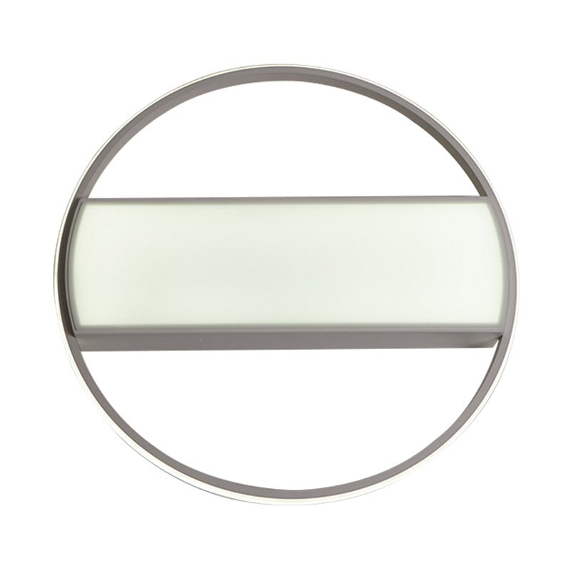 Modern Acrylic Led Ceiling Light For Stairway - Rectangle Flush Mount In Black Or White 16-24’ Wide