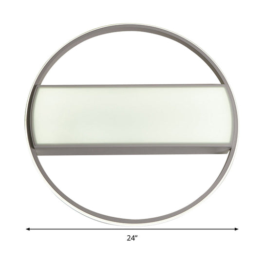 Modern Acrylic Led Ceiling Light For Stairway - Rectangle Flush Mount In Black Or White 16-24 Wide