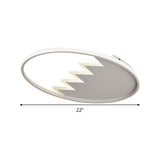Contemporary Acrylic Round Ceiling Light 22/26 Wide Black/White Led Flush Mount Fixture With Remote
