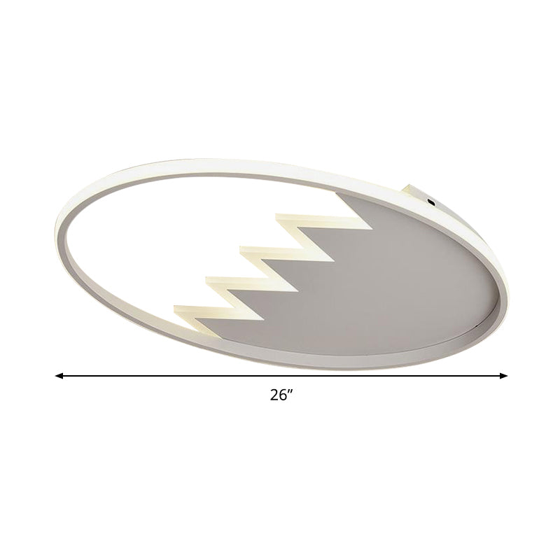Contemporary Acrylic Round Ceiling Light 22’/26’ Wide Black/White Led Flush Mount Fixture With