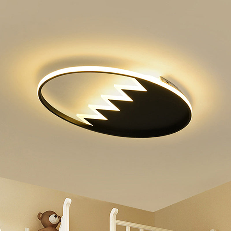 Contemporary Acrylic Round Ceiling Light 22/26 Wide Black/White Led Flush Mount Fixture With Remote