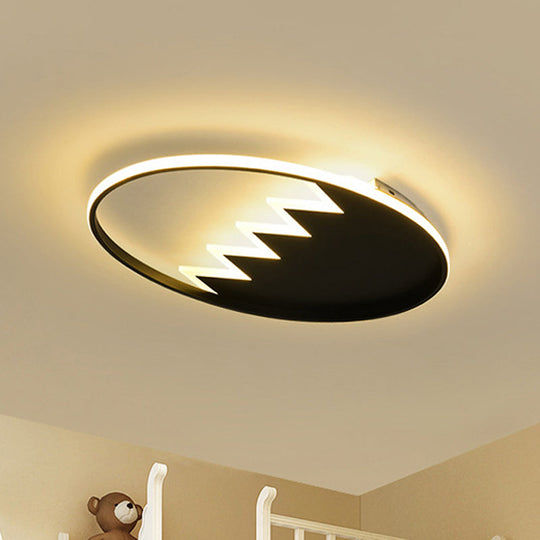 Contemporary Acrylic Round Ceiling Light 22/26 Wide Black/White Led Flush Mount Fixture With Remote