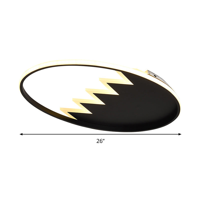 Contemporary Acrylic Round Ceiling Light 22’/26’ Wide Black/White Led Flush Mount Fixture With