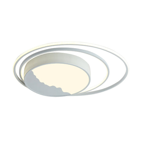 Macaron Grey/White Drum Acrylic Flush Mount Led Ceiling Light - 19.5/23.5 Wide Perfect For Bedrooms
