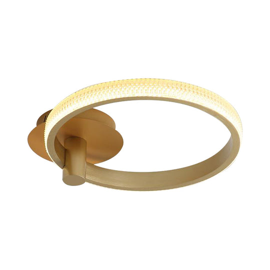 Modern Led Ceiling Light - Acrylic Gold 18’/22’ For Bedroom Warm/White/Natural Options