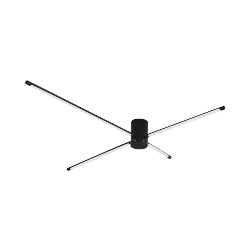 Modern Sputnik Acrylic Semi Mount Led Ceiling Light Fixture - 35.5’/39’ Width Black