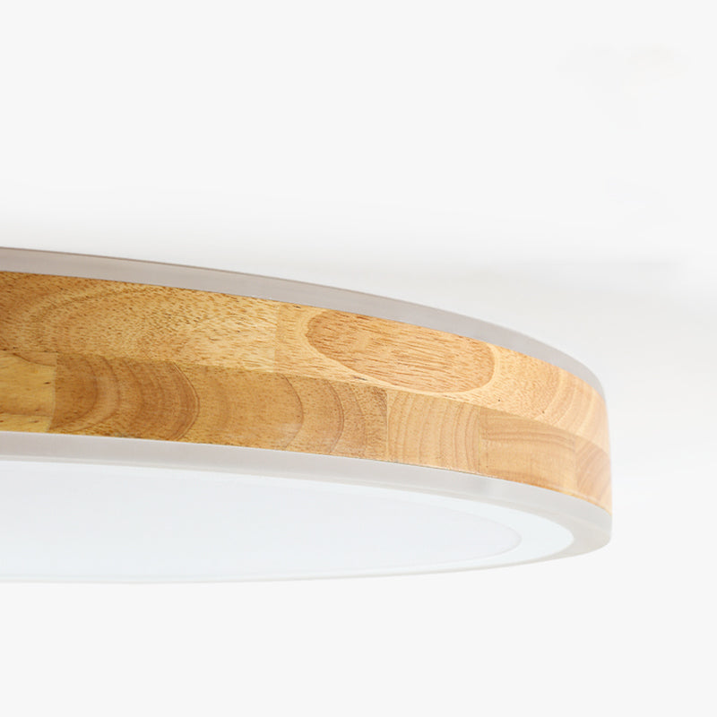 Nordic Style Natural Wood Led Flush Ceiling Lamp Kit - Super Thin & Round 12/15 Diameter Ideal For