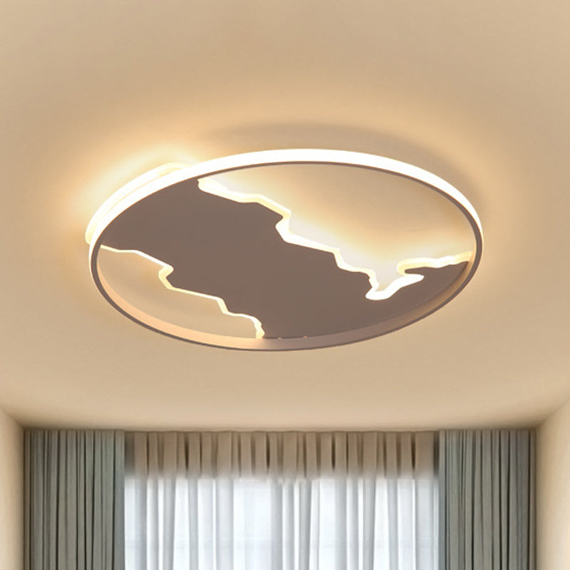Minimalist Circle Flush Acrylic Led Ceiling Light In White 16.5’/20.5’ Wide - Bedroom Fixture