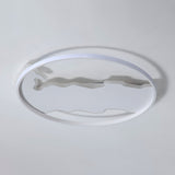 Minimalist Circle Flush Acrylic Led Ceiling Light In White 16.5/20.5 Wide - Bedroom Fixture