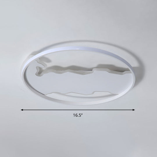 Minimalist Circle Flush Acrylic Led Ceiling Light In White 16.5/20.5 Wide - Bedroom Fixture